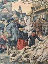 LE PETIT JOURNAL - NORMANDIE - LE MARCHE DES DINDES ET OIES - AVANT NOEL - 1908