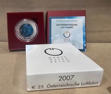 Coffret 25€ Euros Autriche Argent 900 Niobium 2007 ''Aviation / Luftfahrt''