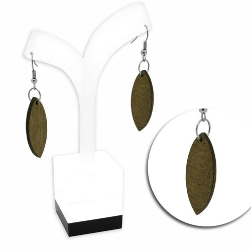 Bois boucles oreilles - d'oreilles, ovale