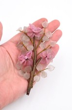 Grande broche vintage années 50 fleurs et feuilles en verre de Murano