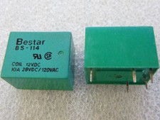 2 relais miniature 12Vdc 10A 28Vdc/120Vac Bestar BS-114