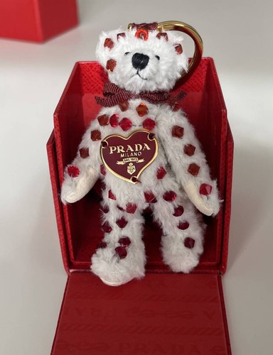 Porte clés prada - ours, blanc