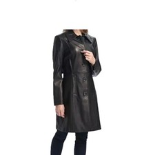 Manteau trench en cuir