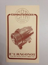 DEPLIANT PUBLICITAIRE COMMUTATRICES CONTINU-ALTERNATIF ERA UNIS - RAGONOT