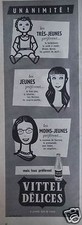 PUBLICITÉ 1958 VITTEL DELICES