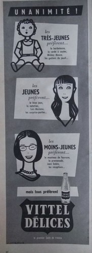 Publicité 1958 vittel delices - publicitÉ,