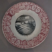 Assiette parlante à thème L. Bertrand Bordeaux série Patrie Honneur N° 10