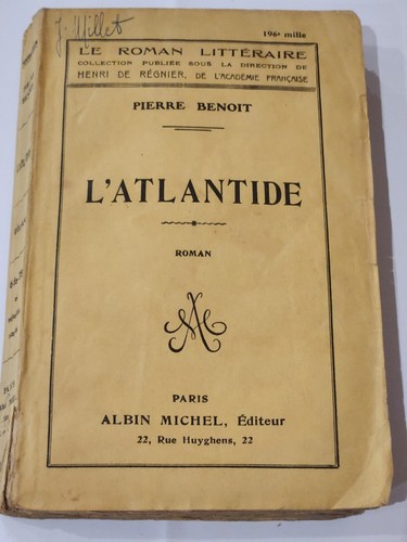 Atlantide pierre benoit 1920 - l'atlantide,