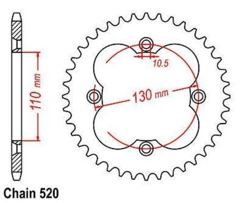 Pignon pas 520 pour honda - pignon,
