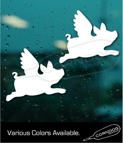 Flying pig pair - flying,
