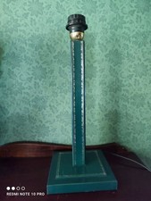 RARE Lampe de bureau vintage gainée de cuir vert  ROUX MARCHET  DLG  Le Tanneur 