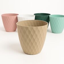 Vase Cylindre Blanc Plastique Pour Plantes Fleurs Rond Lisse Floral