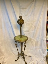 Pied de lampe formant table de fumeur style Napoléon III bronze et marbre