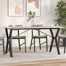 Table Basse Cadre en Y Table d'Appoint Salon Bois de Pin Massif et Acier vidaXL
