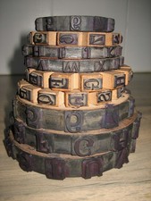 Lot Ancien Tampons Encreurs Industriel Alphabet Lettres & Chiffres