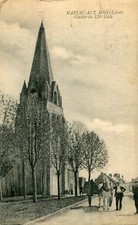 Carte MAREAU AUX BOIS Clocher du XIIème Attelage agricole