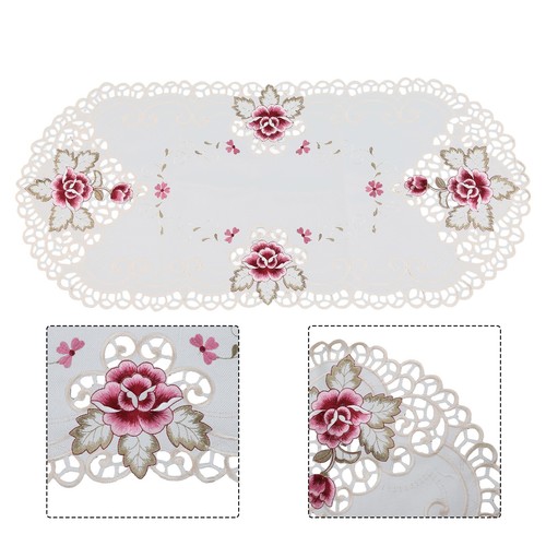 Brodé dentelle nappe ovale - brodé,