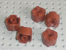5 x LEGO RedBrown round bricks 3941 / 7041 4856 10210 7199 6253 4751 7785 7029 