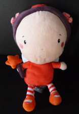 G7. Doudou peluche ORCHESTRA FEE elfe  rouge violet orange baguette 23cm - TTBE
