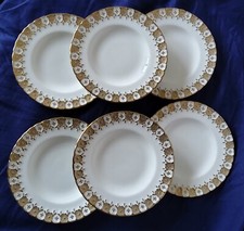 6 ASSIETTES PORCELAINE À DESSERT ROYAL CROWN DERBY MODÈLE HÉRALDIC GOLD