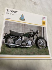 Watsonian 1000 JAP 1948 fiche carte moto de collection Atlas UK