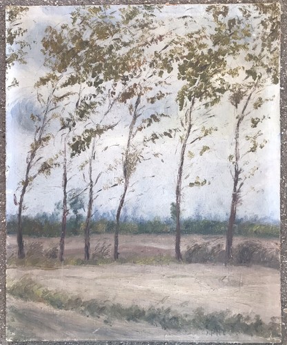 Tableau ancien huile panneau - tableau,