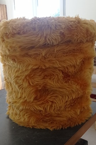 Pouf coffre vintage moumoute - pouf,