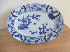 PLAT OVALE FAIENCE CREIL MONTEREAU XIX ème DECOR JAPON Lot B.  26 cm x 37 cm.