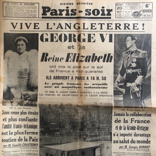 Journal paris soir - paris-soir, 19/07/1938