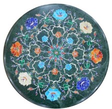 12 " Vert Rond Marbre Table