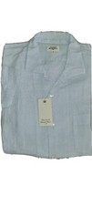 Chemise M MC Harford homme   Lin bleu ciel neuf