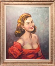 huile sur toile Portrait jeune fille femme