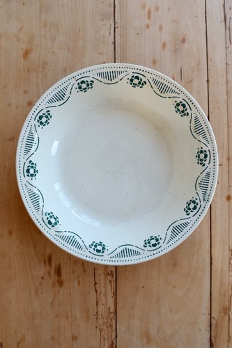 Plat rond vintage terre fer - plat,