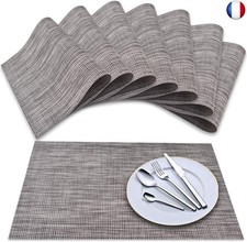 Newk Set de Table (Lot de 8), Tapis de Table tissés en Vinyle tissé croisé, En