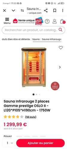 Sauna infrarouge oslo prestige - infrarouge,