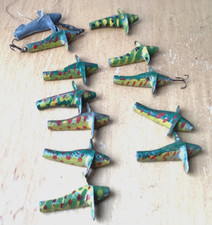 LOT DE 12 DEVONS LEURRES ANCIEN PEINTS FOND DE GRENIER DEBUT 20EME envoi gratuit