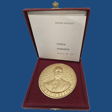 médaille plaque portrait Général De Gaulle dorée or pur signé De Jaeger