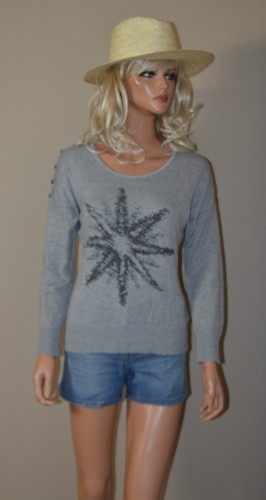Pull gris sérigraphié