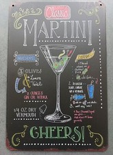 Make A Martini, Plaque En Alu
