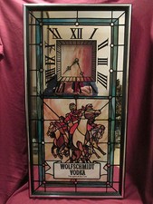 GRANDE HORLOGE PENDULE DE BAR VODKA WOLFSCHMIDT ENSEIGNE DE BISTROT 