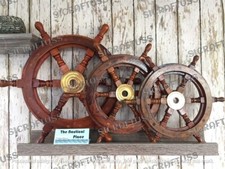 Jeu de roues de bateau en bois 12", 18", 24" pour volant décoration murale dé...