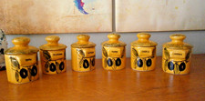 Lot de 6 pots à épices- céramique Vallauris F.P.P.
