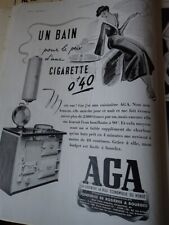 AGA cuisinière FONDERIES ROSIERES BOURGES publicité papier ILLUSTRATION 1939 col