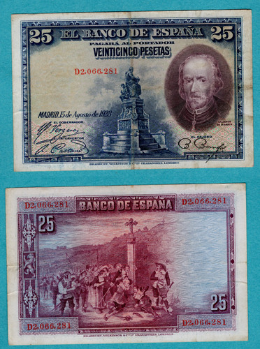 Billet espagne pesetas 1928 - billet,