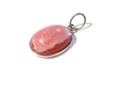  Bijou argent massif  925 pendentif pierre rhodonite  rose  idéal pour cadeau 