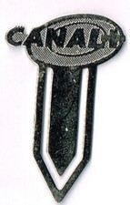 Ancien trombone attache publicitaire en métal CANAL+