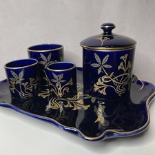 DE BRUYN FIVES LILLE ancien nécessaire de fumeur service plateau et pots à tabac