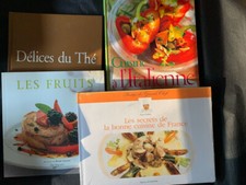 Lot de 4 livres de cuisine - traditionnelle, italienne, fruits, thé