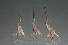 3 anciens ciseaux de couture cigogne oiseau solingen ROBUSO