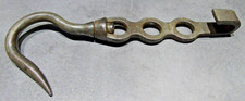 Ancien grand crochet, 35 cm, pendoir pivotant boucher boucherie en fer forgé